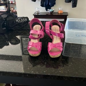 Chinese laundry hot pink wedges